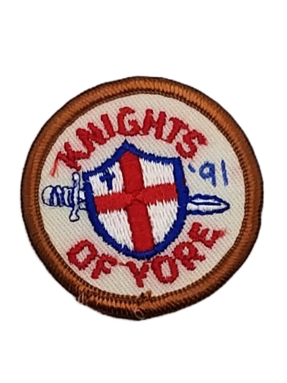 Vintage Knights of Yore Patch Sword Shield Medieval Theme NOS 2 Inch